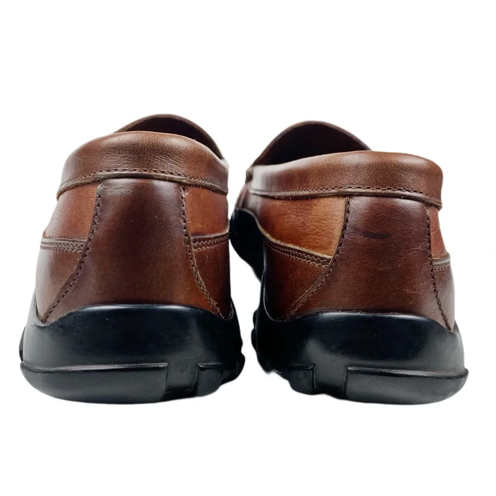 Allen Edmonds Mens Mocha Brown Leather “Boulder” Moccasin Loafer Size 9.5